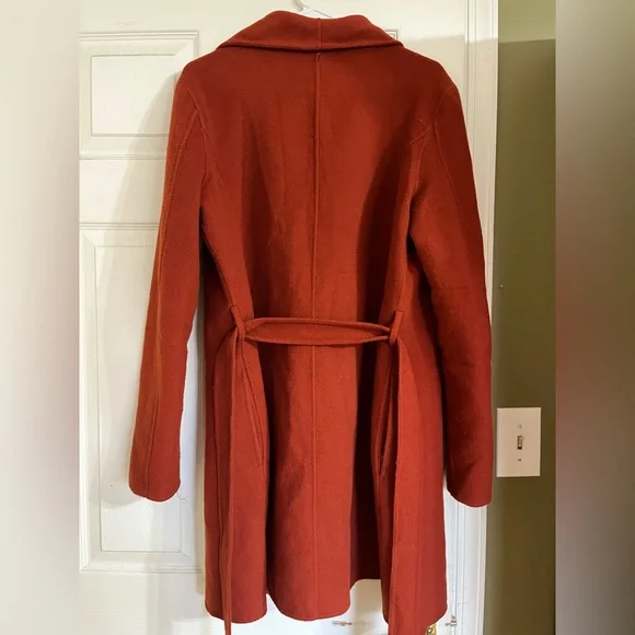 Antonio Melani Wool Wrap Coat in Rust - Picture 5 of 5